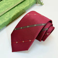 Gucci Style Men's Equestrian Stripe Silk Tie