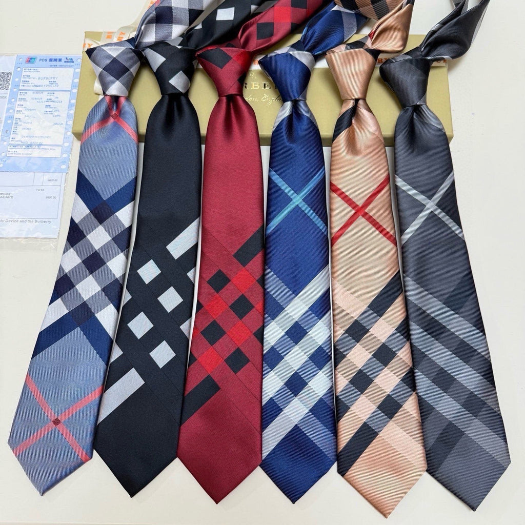 Burberry Style Men's Check Silk Tie