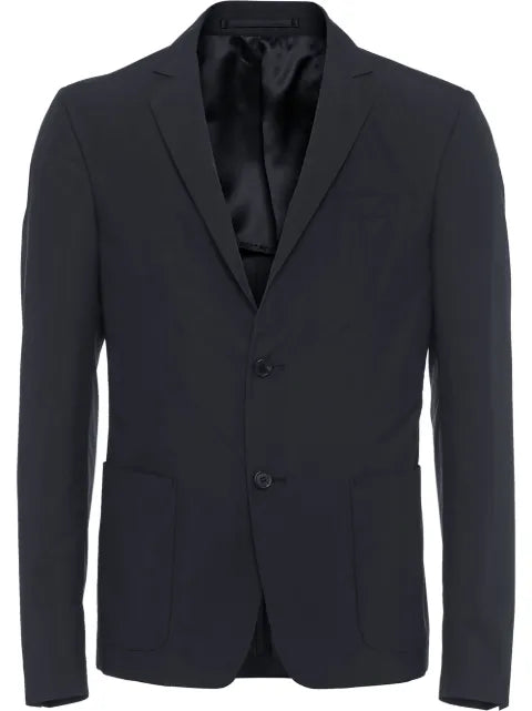 Prada technical poplin single-breasted jacket