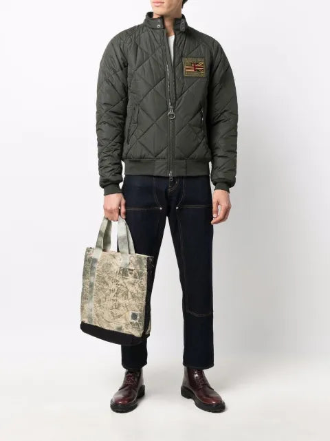 Barbour International quilted embroidered jacket