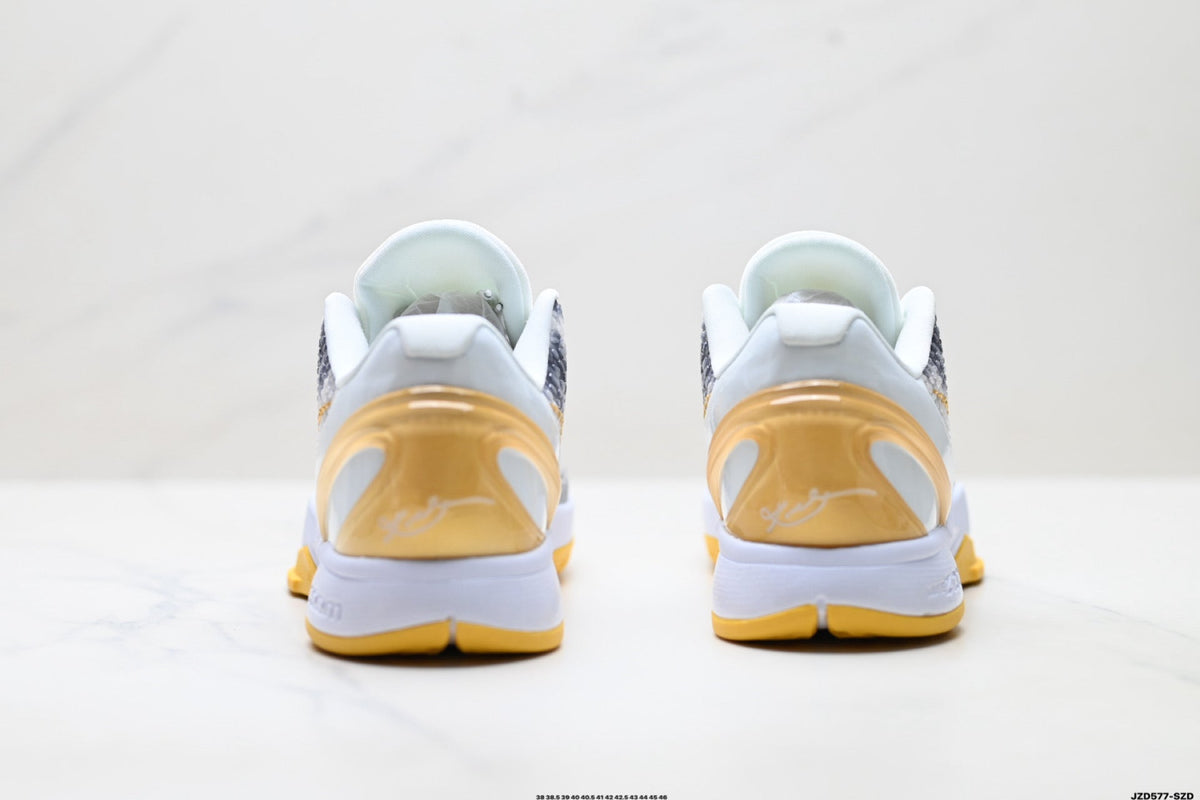 Nike Kobe 6 Protro Low-Top Basketball Shoes – White Gold