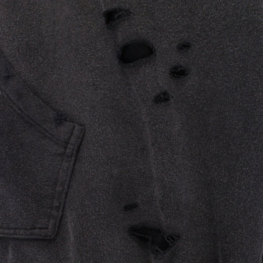 BLACK MIXED PRINTED VINTAGE HOODIE