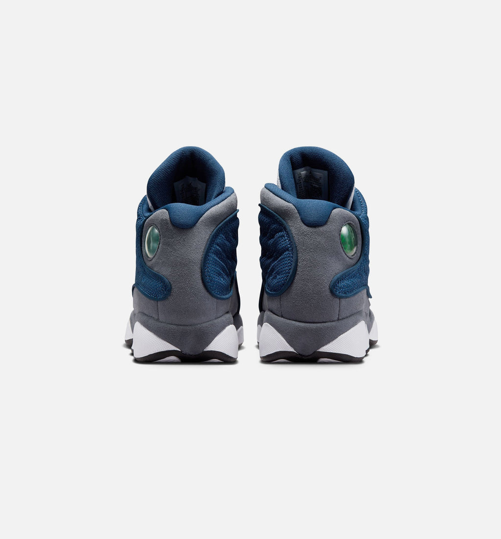 Air Jordan 13 Retro Navy and Flint Grey Big Kids' Sneakers - Navy/University Blue/Flint Grey/White