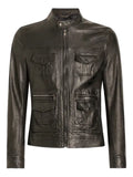 Dolce & Gabbana zip-fastening pocketed leather jacket