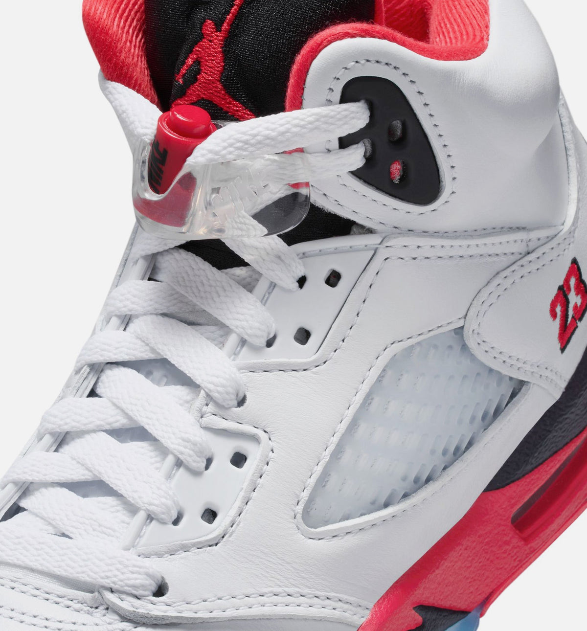 Air Jordan 5 Retro Fire Red Grade School Lifestyle Shoe – White/Fire Red/Black