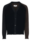 MM6 Maison Margiela color-block distressed cardigan