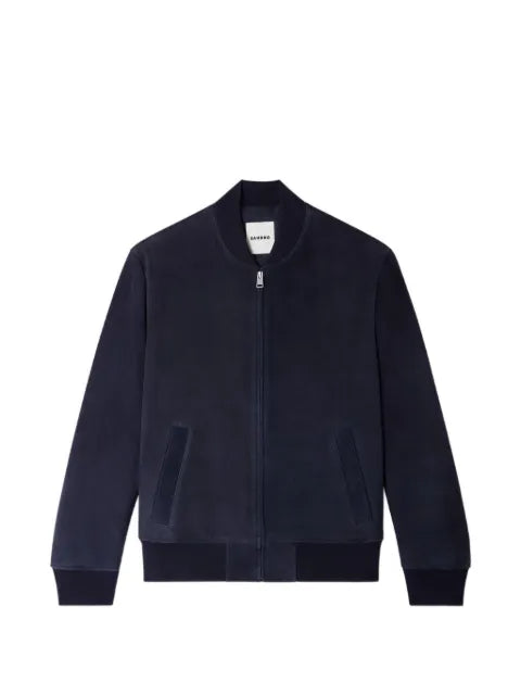 SANDRO zip-up suede jacket