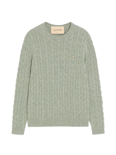 Valentino Garavani cable-knit wool sweater with VLogo
