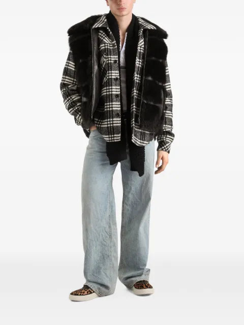 Dolce & Gabbana check wool blend shirt jacket