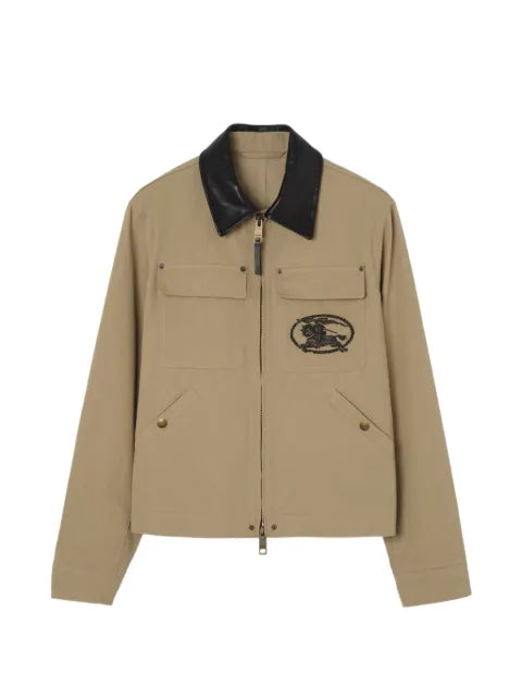 Burberry leather collar cotton workwear jacket