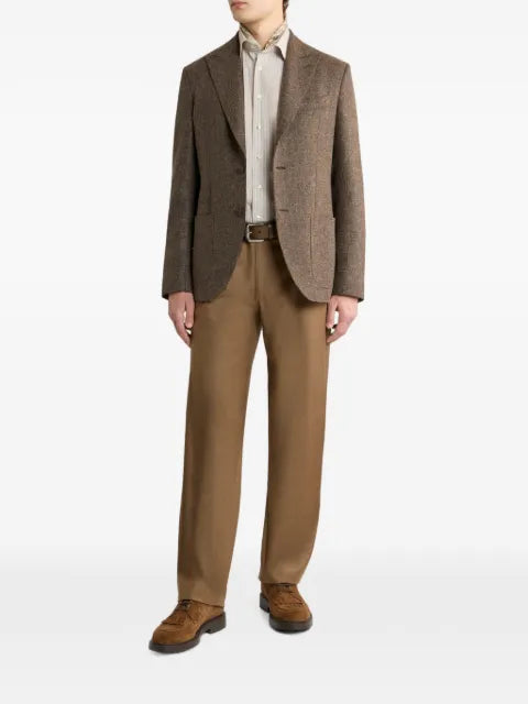 ETRO single-breasted wool-blend basketweave jacket