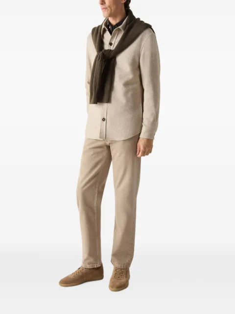 Zegna light beige cashmere and silk overshirt