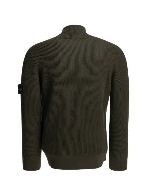 Stone Island 5100017 full-rib RWS woll Loose-fit zip-up jumper
