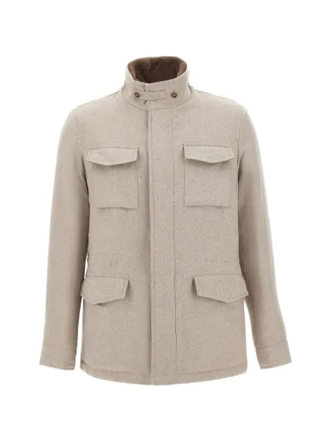 Barba fur-collar four-pocket jacket