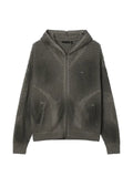 FIVE CM mesh-knit zip-up hoodie