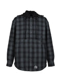 ALICE HOLLYWOOD oversize hooded flannel shirt jacket