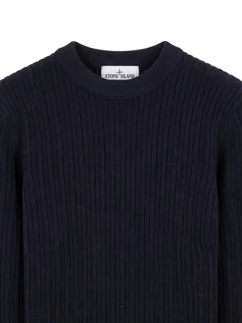 Stone Island Compass-patch ribbed-knit sweater