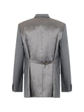 Moschino logo-pin single-breasted blazer