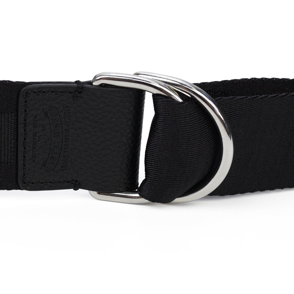 Black Peace Wreath Webbing D-Ring Belt