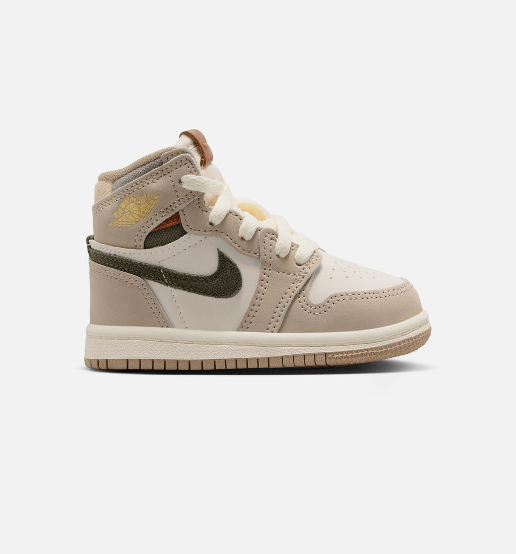 Air Jordan 1 Retro High OG Khaki – Infant/Toddler Lifestyle Shoe in Khaki/Sail/Coconut Milk/Cargo Khaki