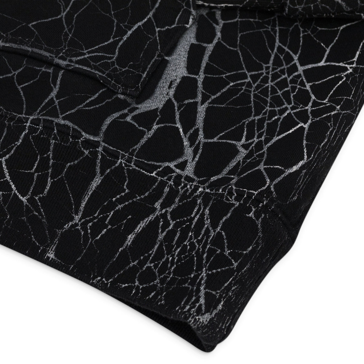 Black Cracked Dye Core Logo Hoodie