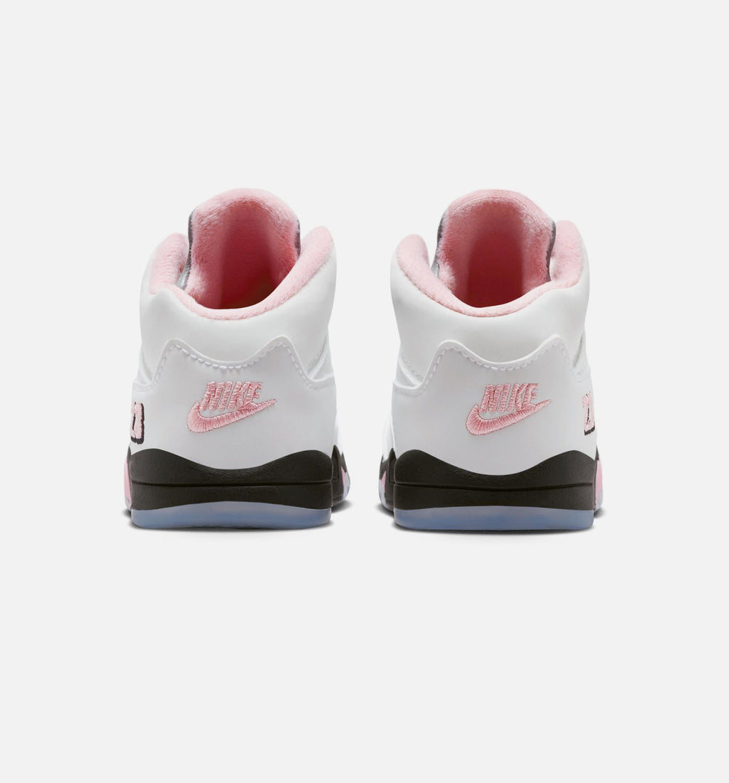 Air Jordan 5 Retro Medium Soft Pink Infant Sneakers - White/Black/Medium Soft Pink