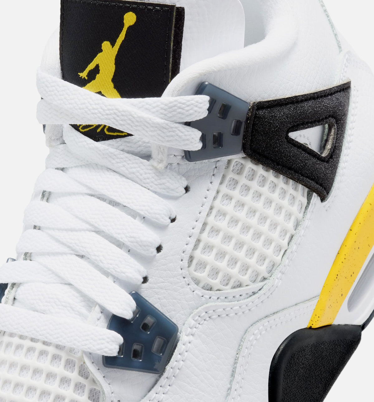 Air Jordan 4 Retro Rare Air Tour Yellow Grade School Lifestyle Shoe – White/Dark Blue Grey/Black/Tour Yellow