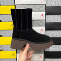 UGG Classic Quilted Platform Boot – Women's Mid-Height Suede Boot in Black