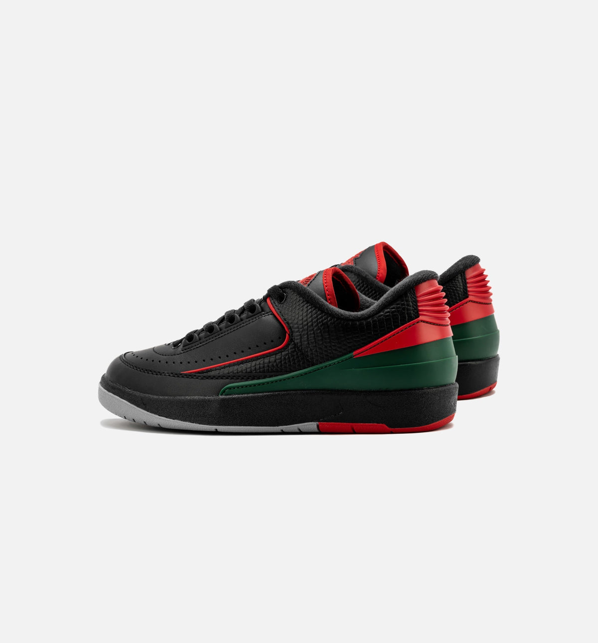 Air Jordan 2 Retro Low Grade School Lifestyle Shoe - Black/Fire Red/Cement Grey