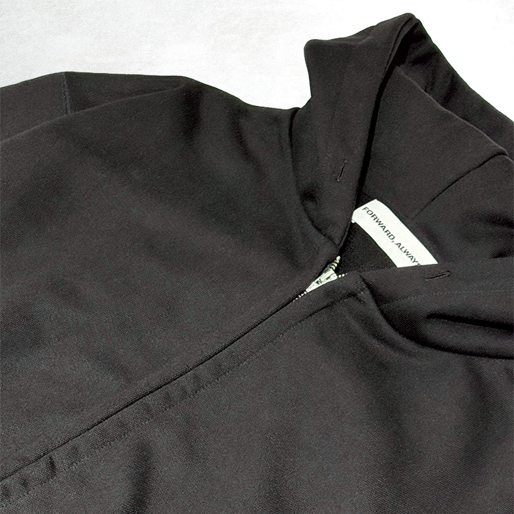 Forward, Always Ultra Heavyweight Hooded Zip Sweatshirt: Black