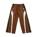 Corteiz Devil's Island Spliced Contrast Casual Pants – Brown