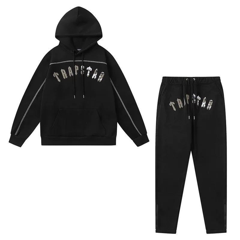 Trapstar Arc Logo Camo Fill Tracksuit — Black