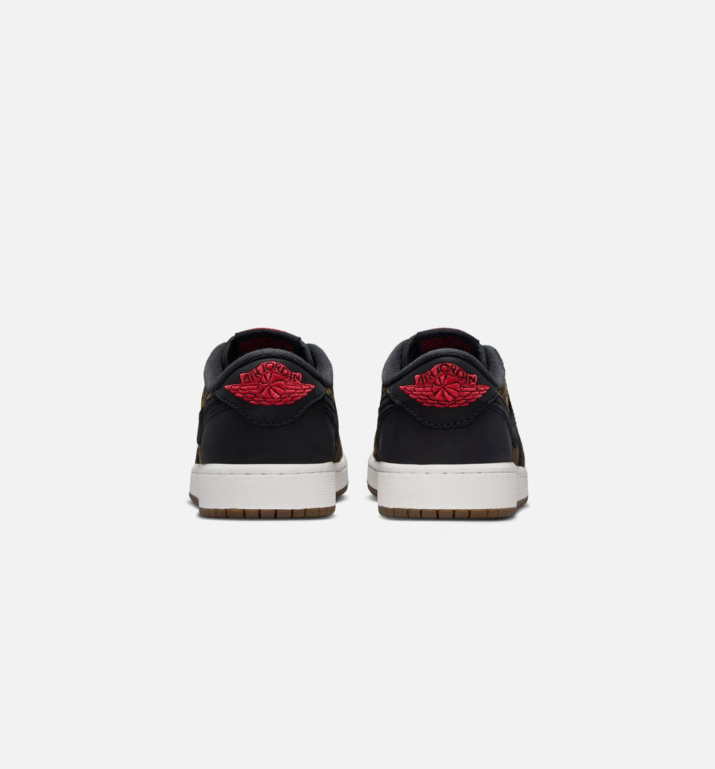 Air Jordan 1 Retro Low OG Laser Black & Varsity Red Grade School Shoes