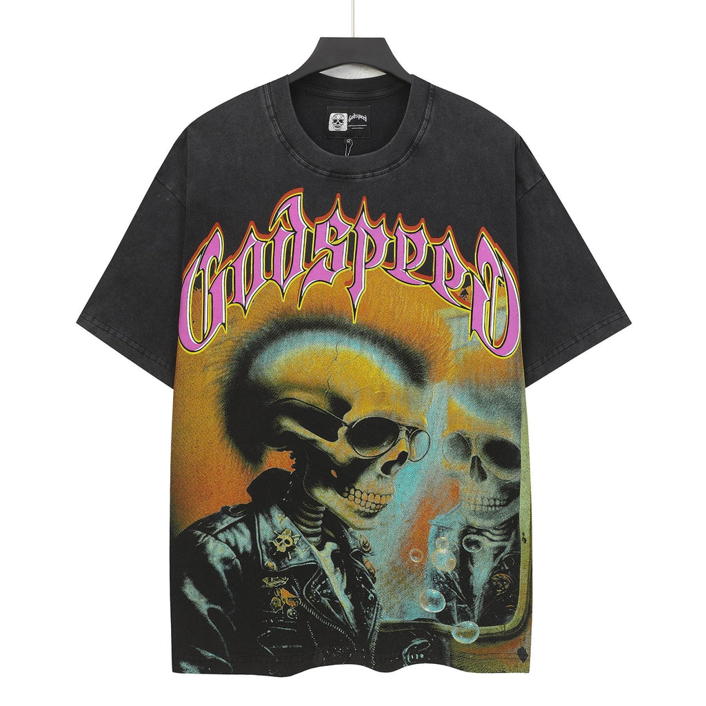 Godspeed Skeleton Graphic Washed Black T-Shirt