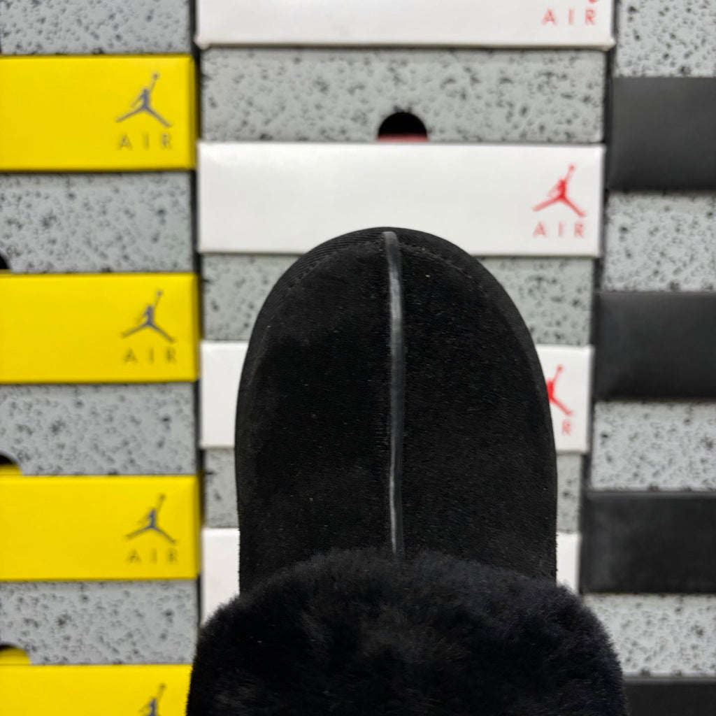 UGG Tazz Platform Slipper – Women's Sherpa-Cuff Suede Mule in Black