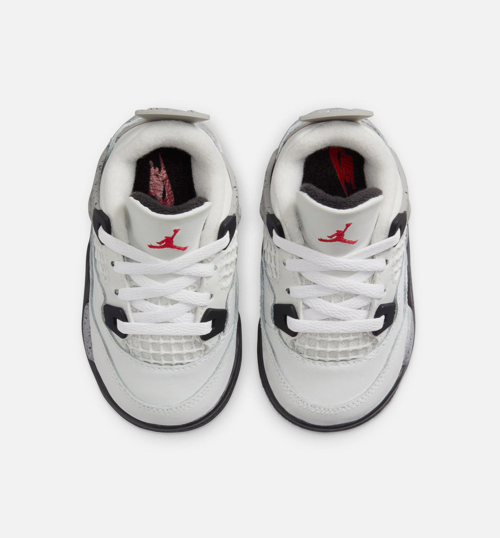 Air Jordan 4 Retro White Cement Infant/Toddler – Summit White/Fire Red/Cement Grey/Black