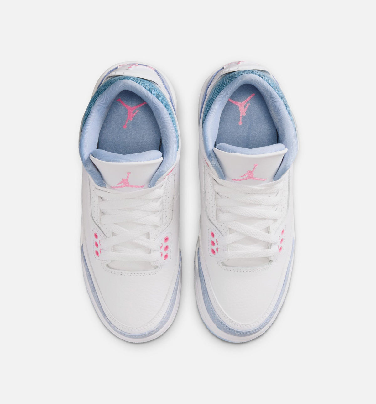 Air Jordan 3 Retro Cobalt Bliss Grade School Lifestyle Shoe - White/Cobalt Bliss/Football Grey/Pink Glow