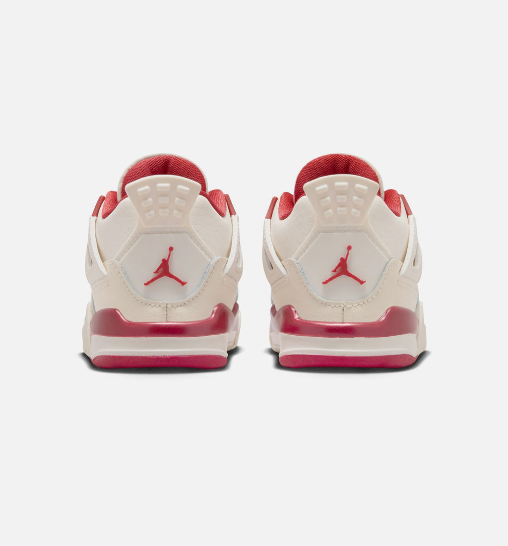 Air Jordan 4 Retro Valentine's Day Infant & Toddler Shoes - Pale Ivory/Sierra Red/Tough Red