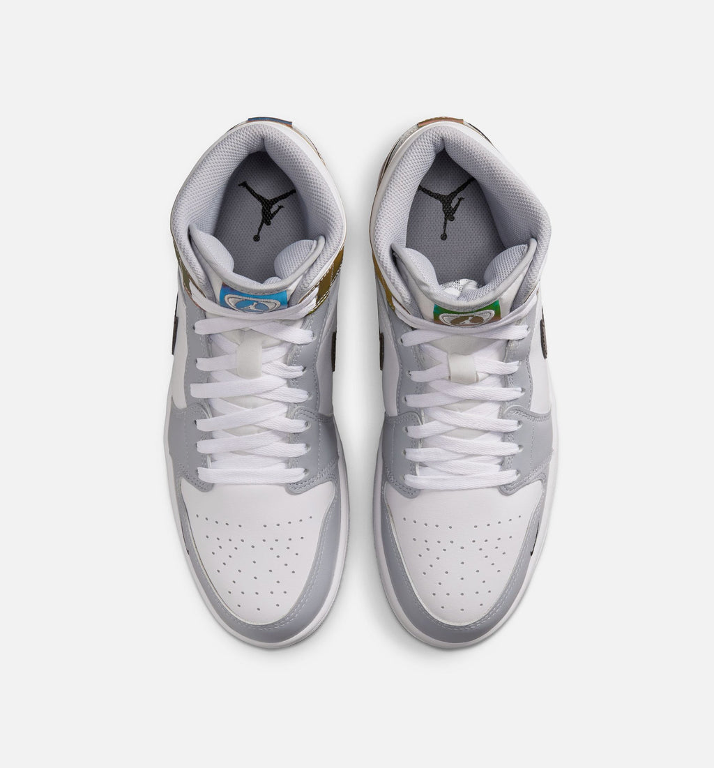 Air Jordan 1 Mid SE “Black White Wolf Grey” Men's Lifestyle Shoes