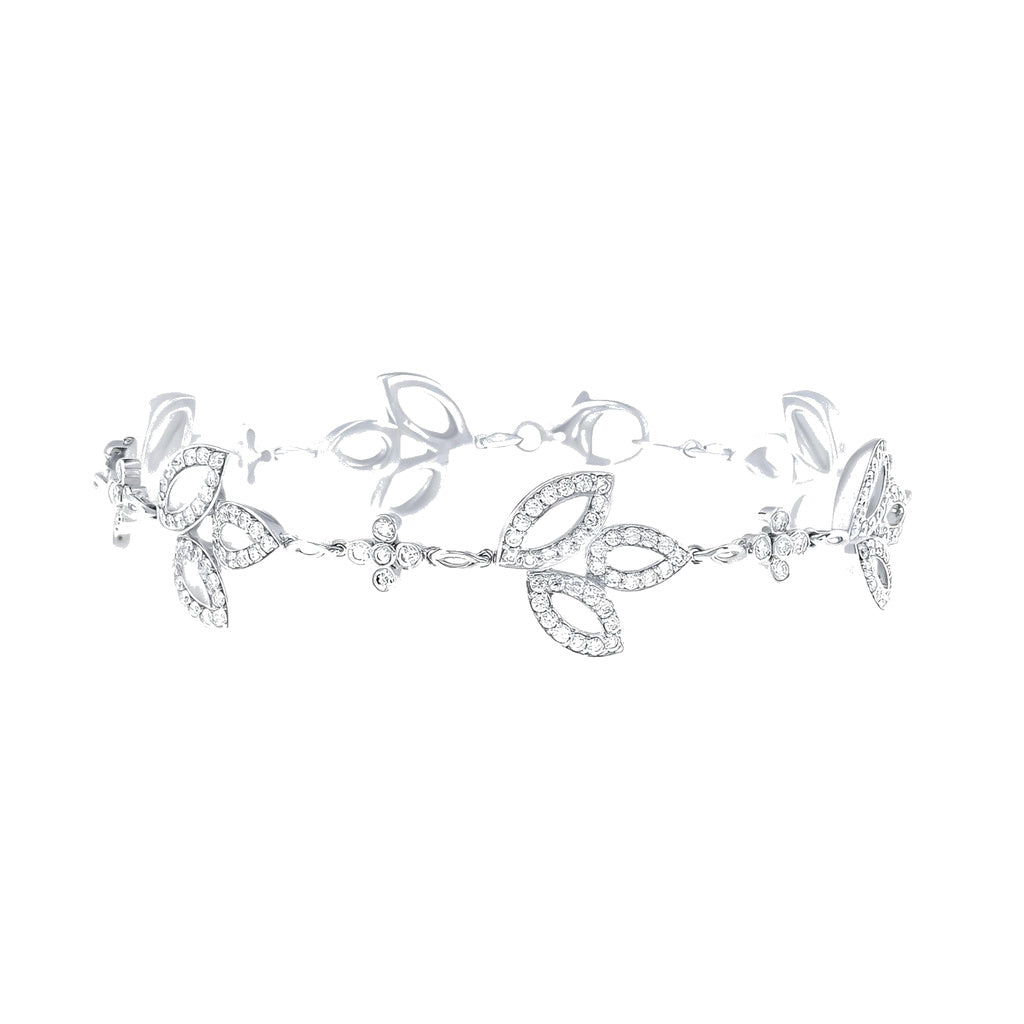 Harry Winston Style Leaf Cubic Zirconia Bracelet