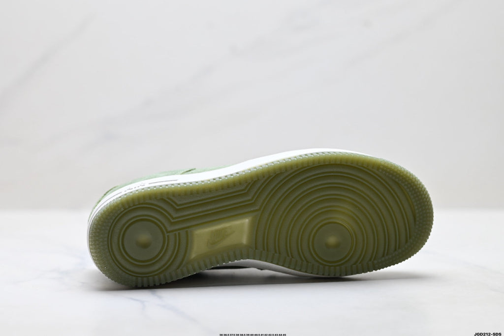 Nike Air Force 1 Low Sage Green Suede Look Unisex Sneakers Style 08