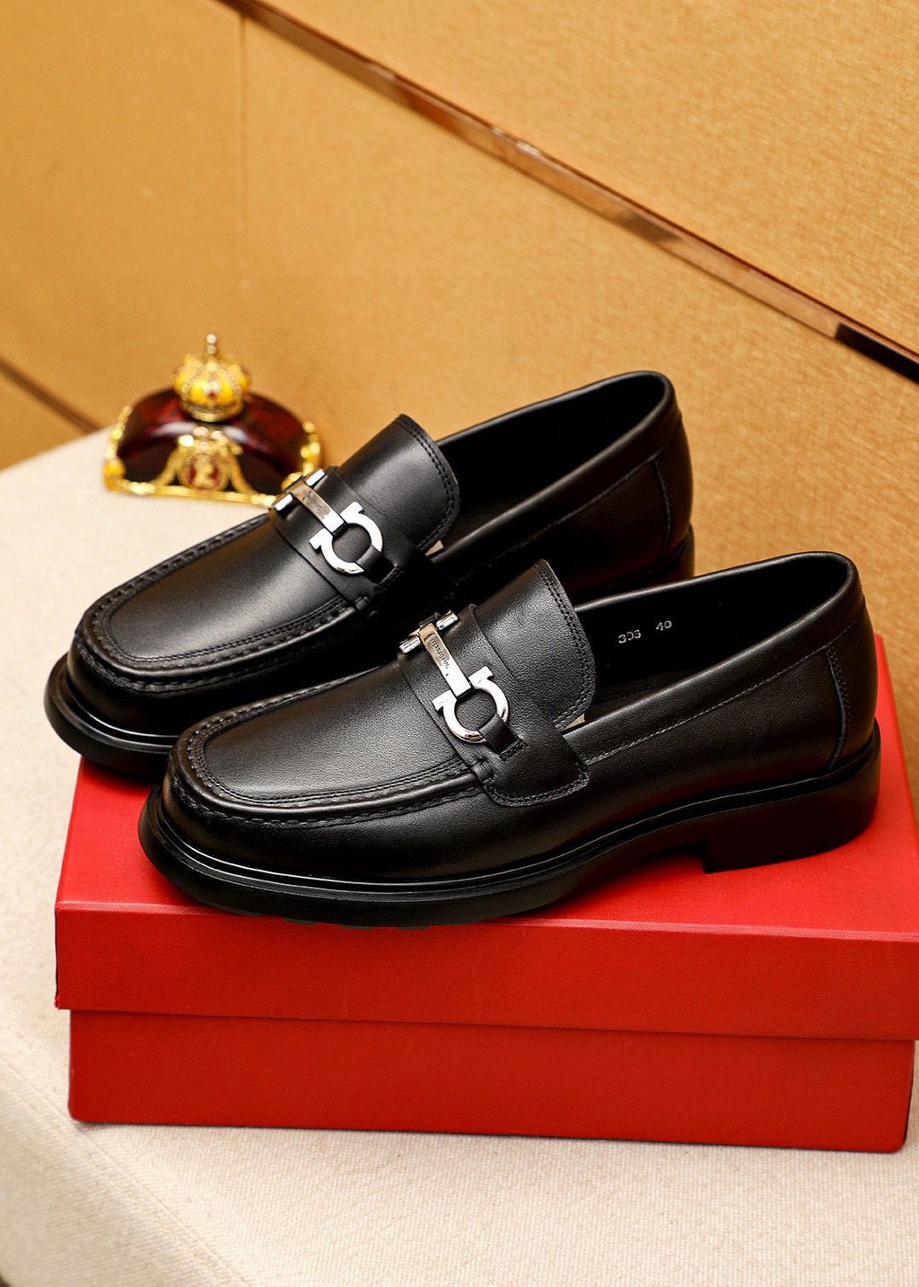 Salvatore Ferragamo Black Hardware Loafers
