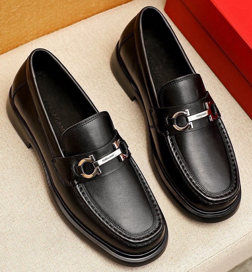 Salvatore Ferragamo Black Hardware Loafers