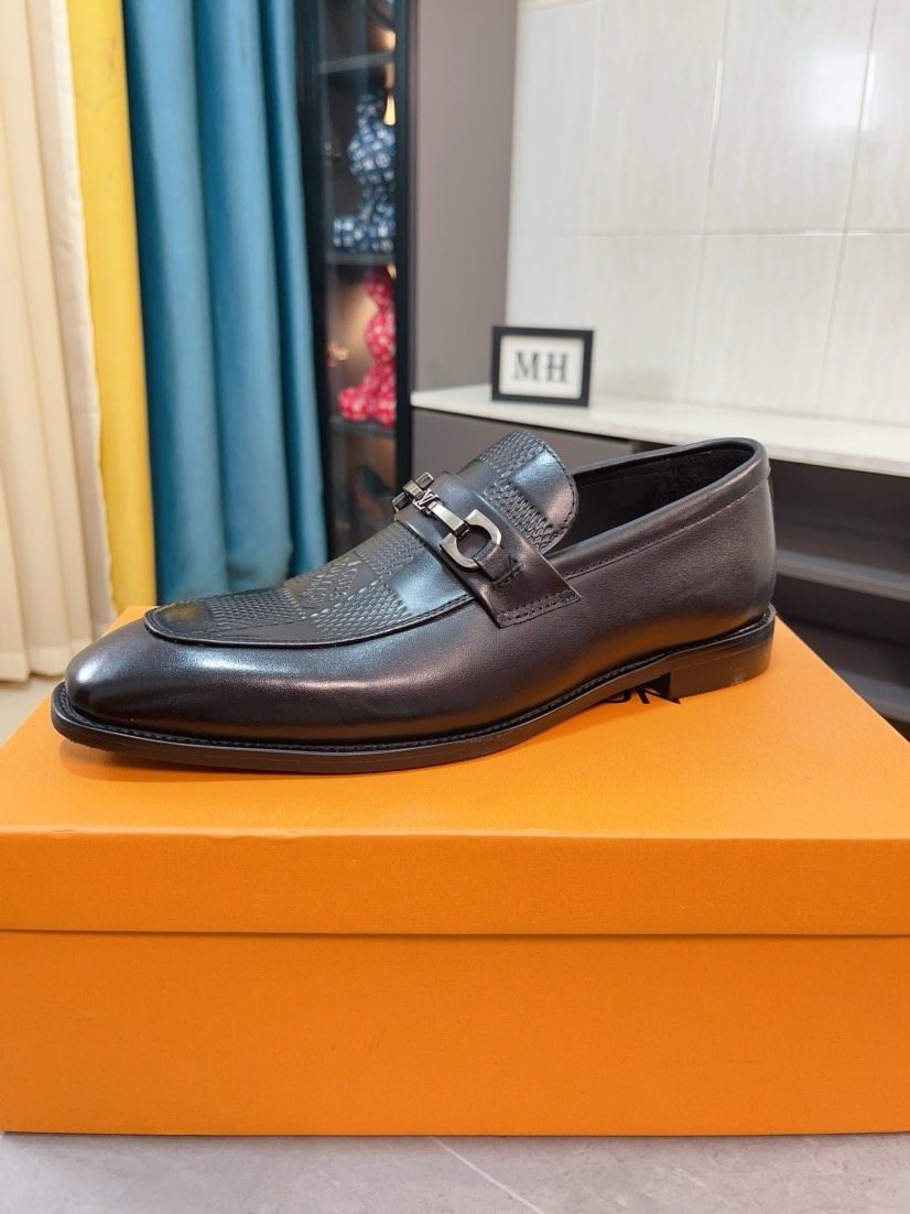 Louis Vuitton Dark Brown Buckle Loafers