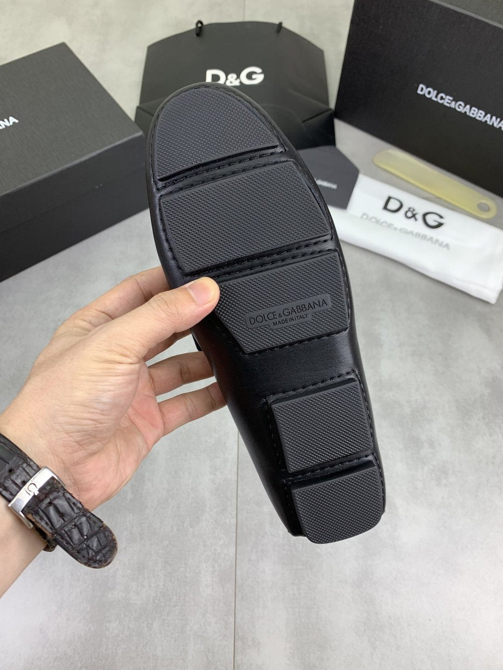 Dolce & Gabbana Navy Driving Loafers