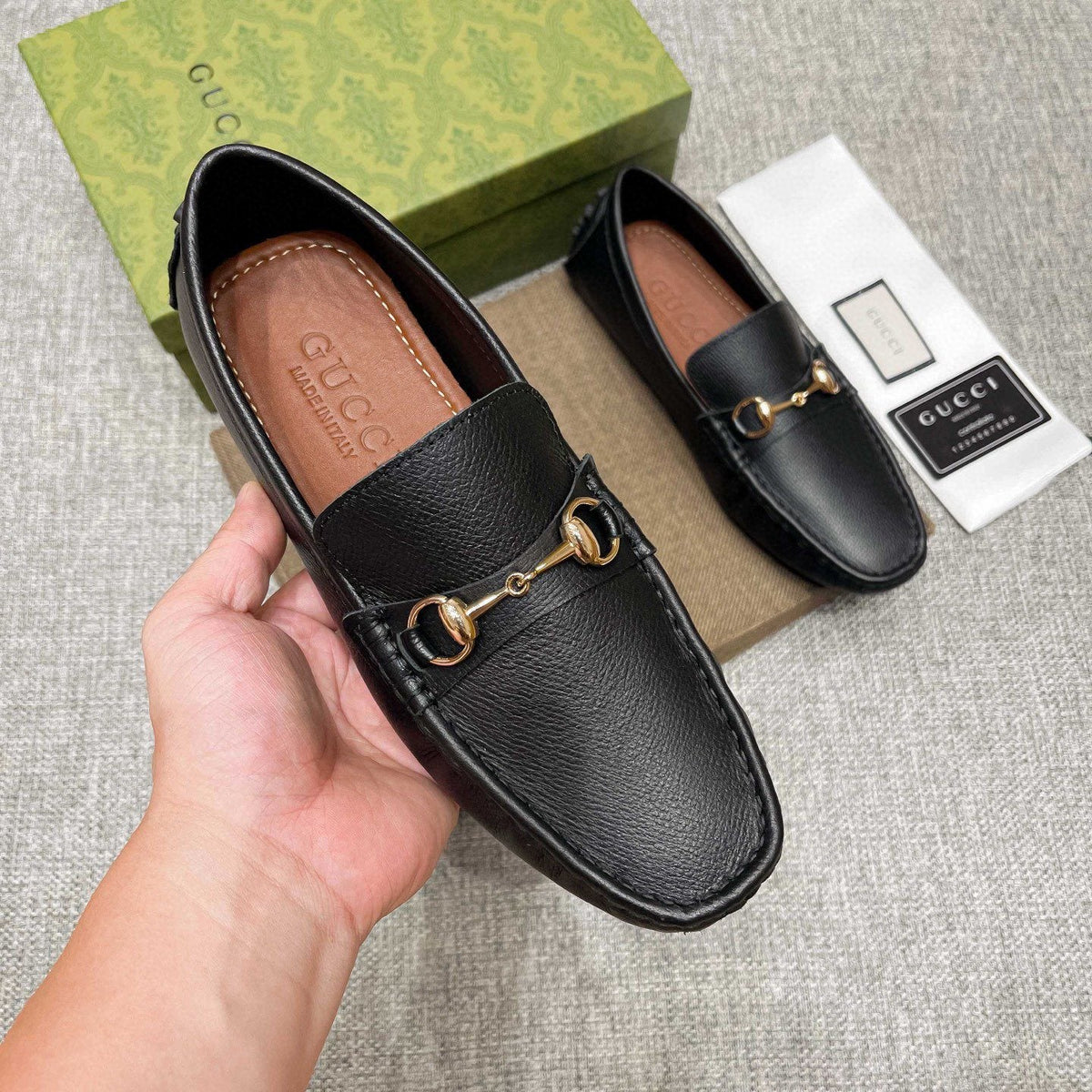 Gucci Black Horsebit-Style Leather Loafers