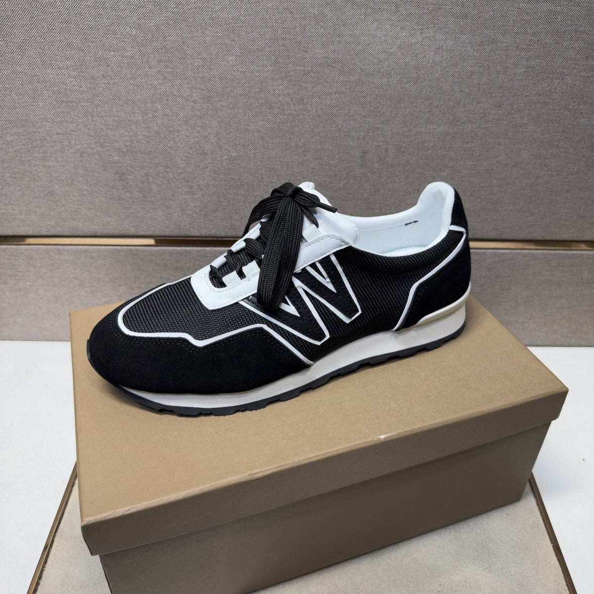 J.M. Weston Men's Black and White Panel Sneakers