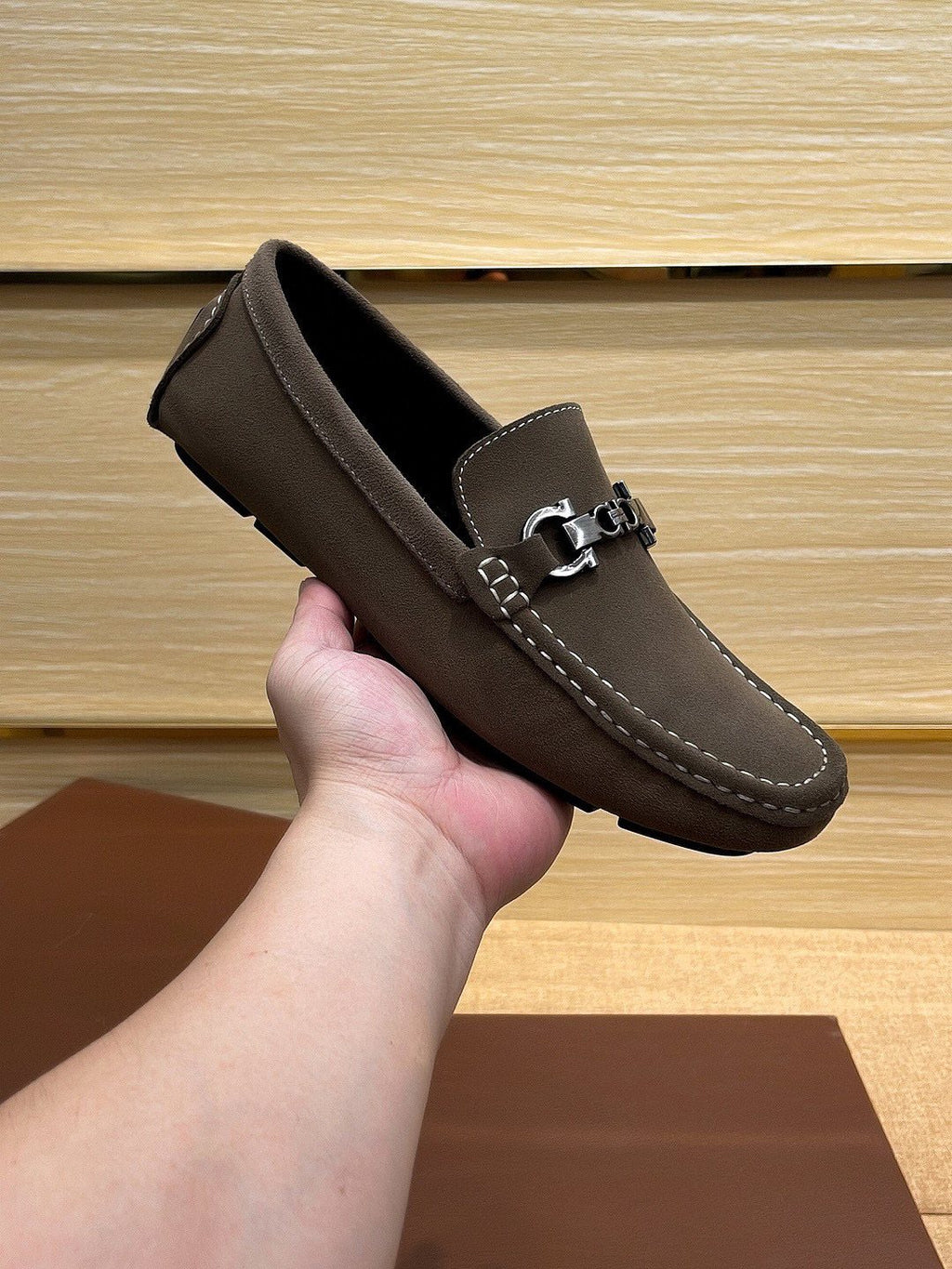 Ferragamo Men's Bit Loafers - Moc-Toe Stitching