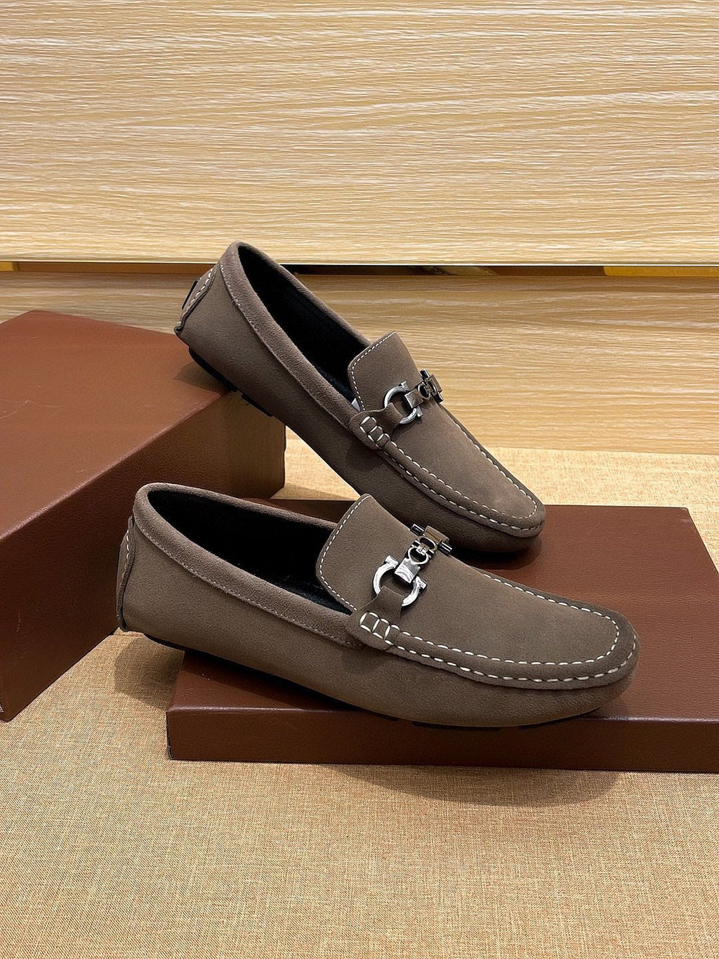 Ferragamo Men's Bit Loafers - Moc-Toe Stitching