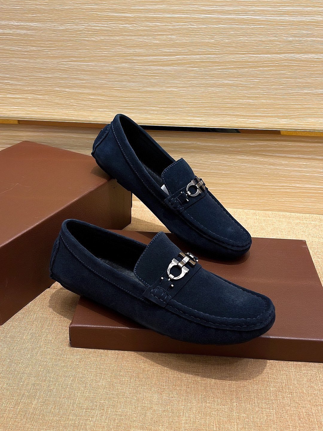 Ferragamo Men's Bit Loafers - Moc-Toe Stitching